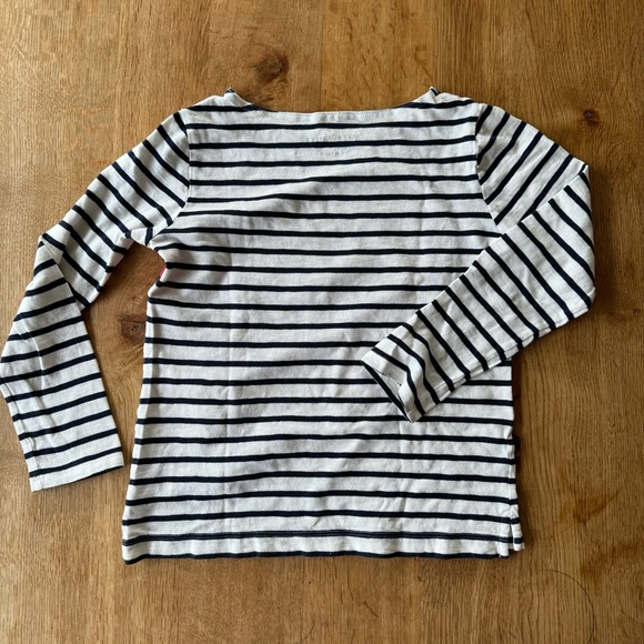 Crew Cuts by J. Crew girls Large striped tee with offset red heart. - Picture 4 of 4